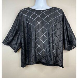 Anne Klein Womens Indie Tunic Top Size XXL Black Edgy Boxy Urban Date Night Out